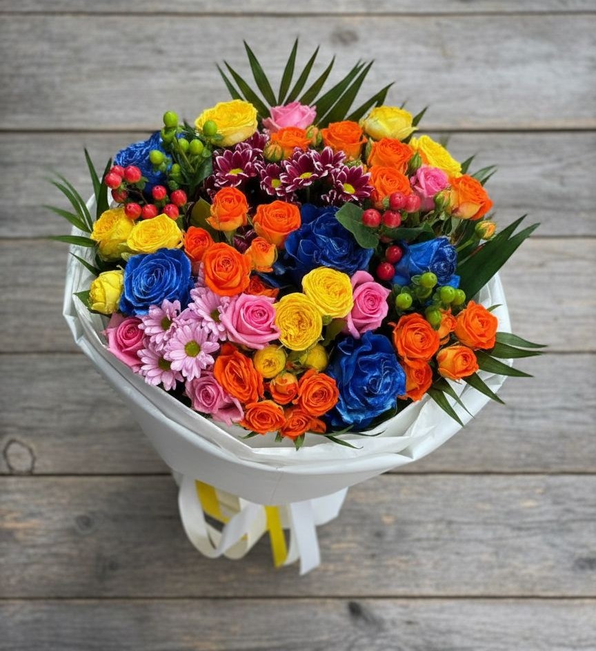 Букет цветов из: Розы и Хризантемы в Литвиново