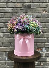 Цветочная композиция из Гипсофила и Розы в шляпной коробке #REPLACE_PRED# Литвиново