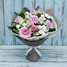 Букет цветов из:  Герберы, Альстромерии и Хризантемы в Литвиново