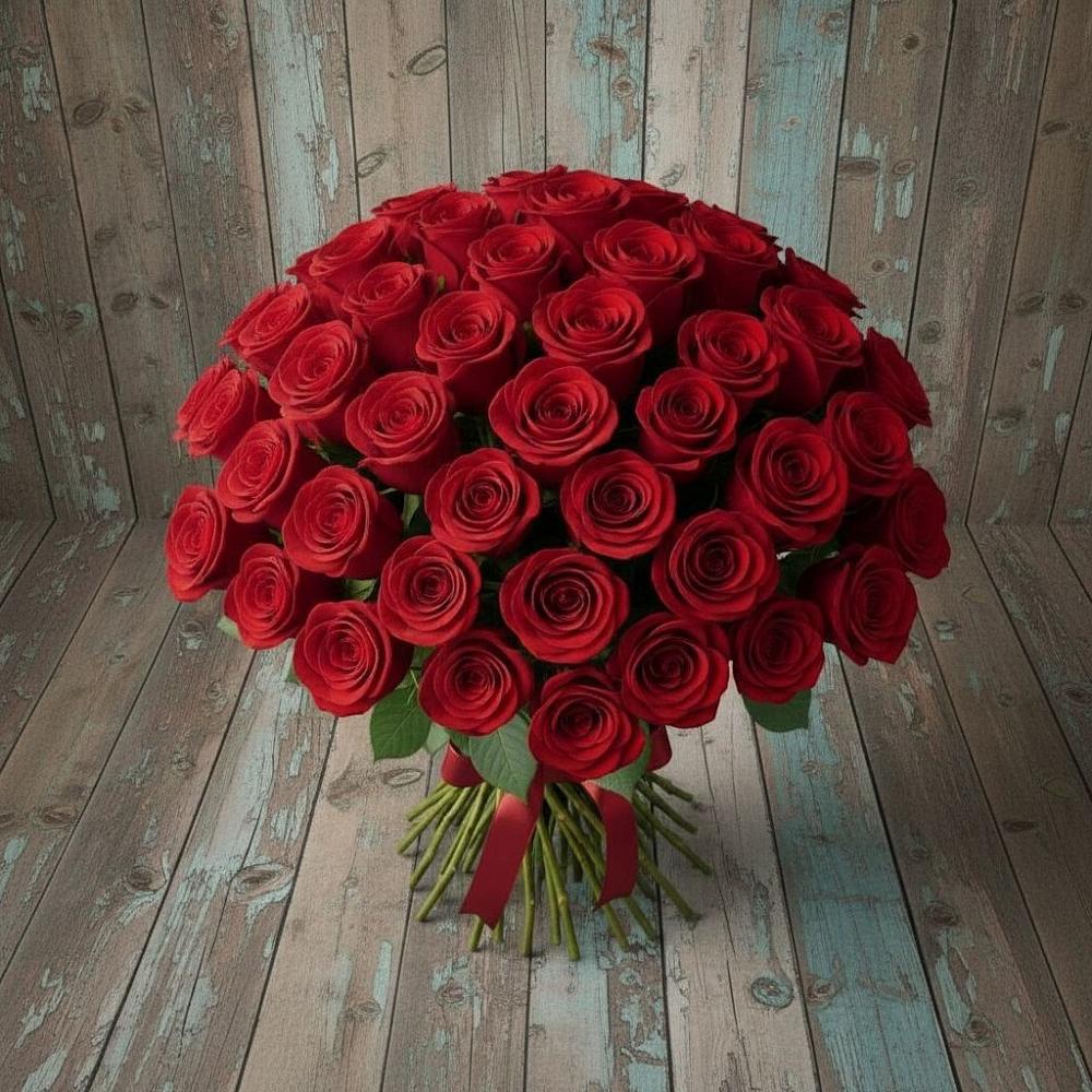 Букет 55 Красных роз Фридом в Литвиново