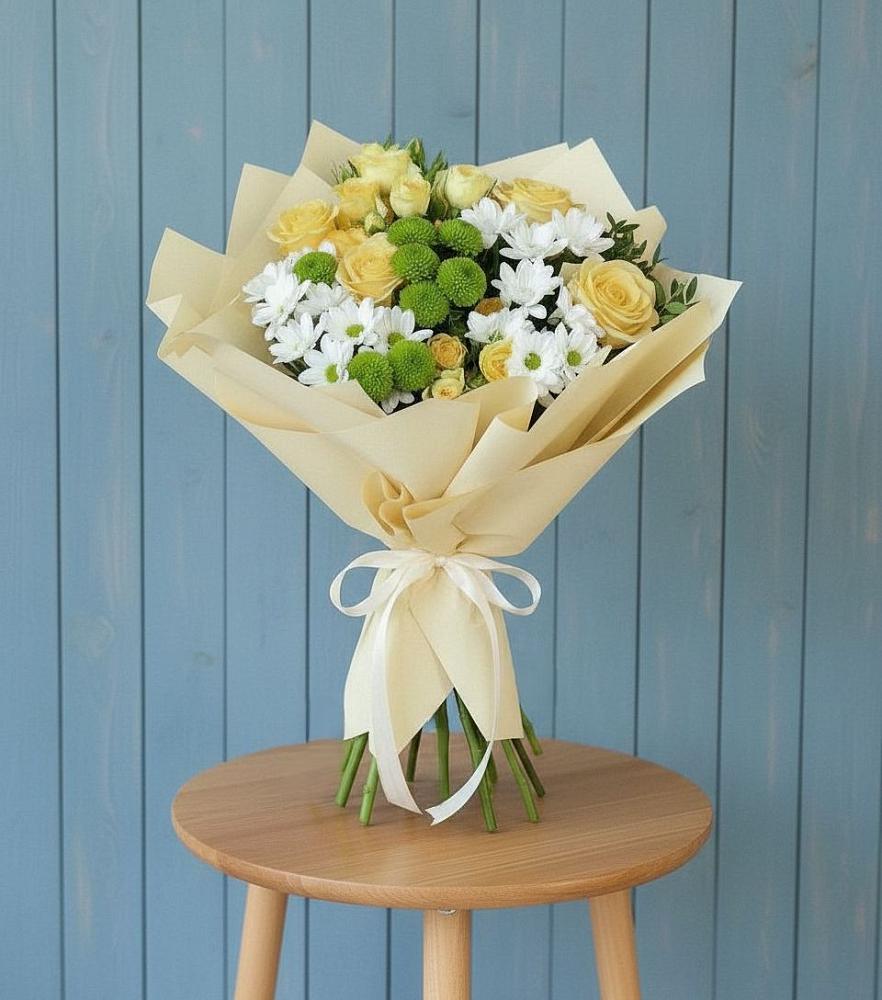 Букет цветов из: Хризантемы и Розы в Литвиново