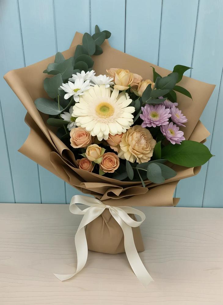 Букет цветов из: Герберы и Хризантемы в Литвиново