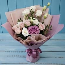 Букет цветов из:  Розы и Лизиантусы в Литвиново