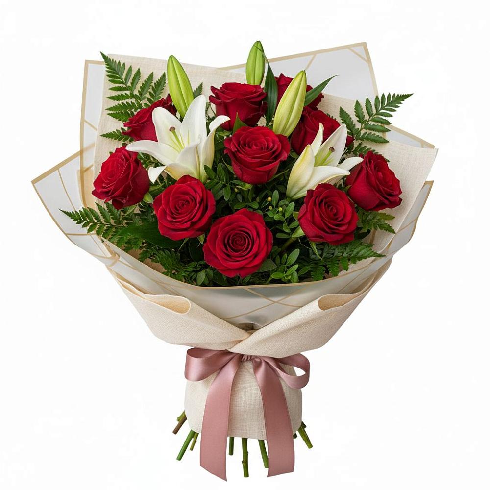 Букет цветов из: Лилии и Розы в Литвиново