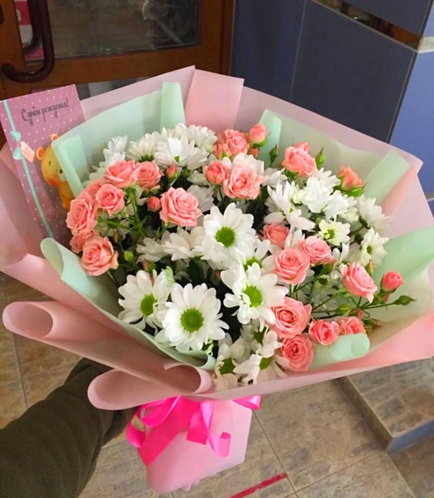 Букет цветов из: Розы и Хризантемы в Литвиново