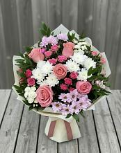 Букет цветов из:  Альстромерии, Гвоздики, Розы и Хризантемы #REPLACE_PRED# Литвиново