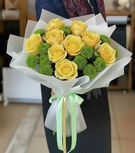 Букет цветов из:  Хризантемы и Розы в Литвиново