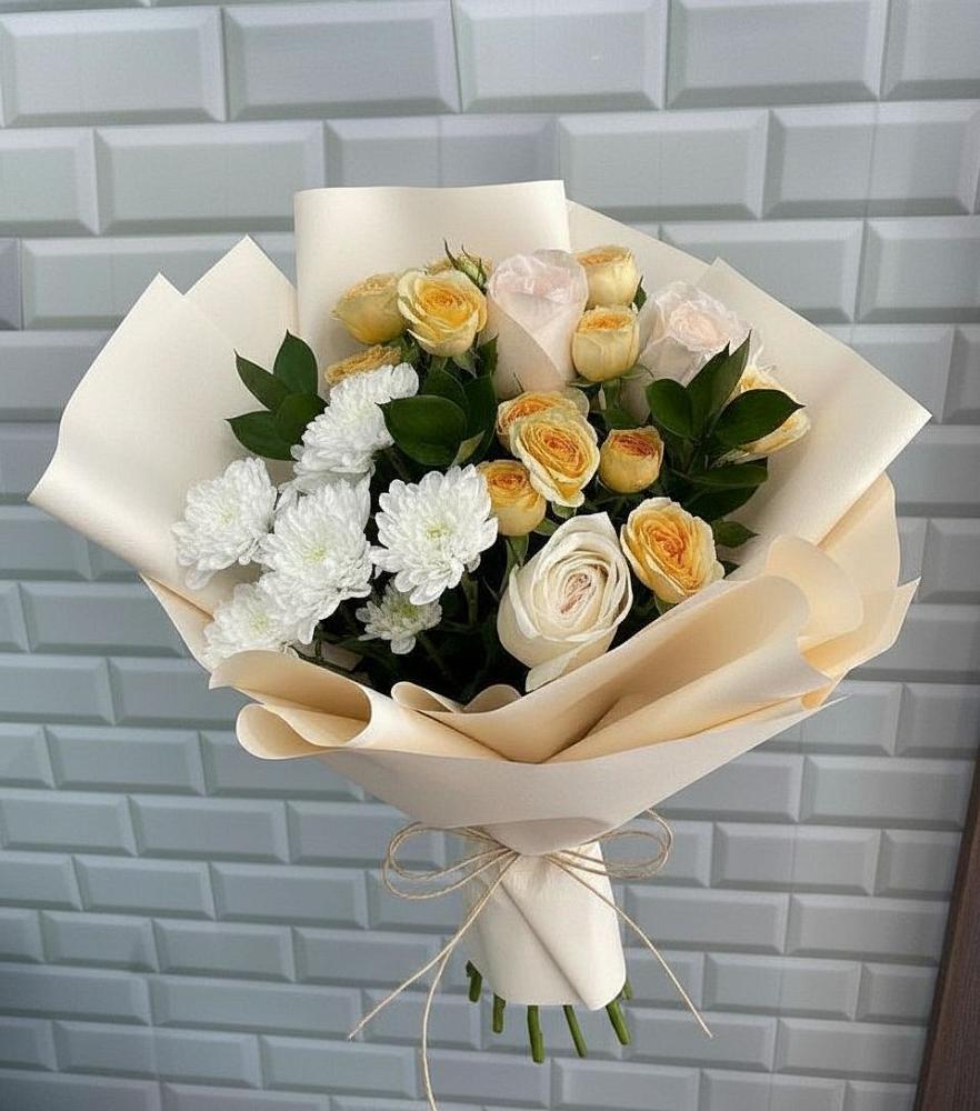 Букет цветов из: Розы и Хризантемы в Литвиново