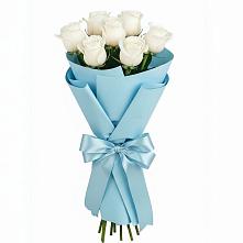 Букет 7 белых роз Проуд в Литвиново