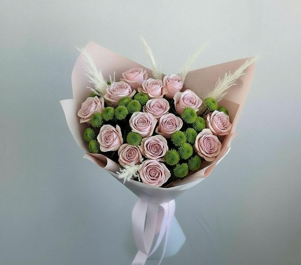 Букет цветов из: Розы и Хризантемы в Литвиново