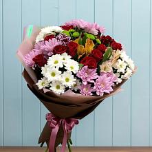 Букет цветов из:  Розы, Хризантемы и Альстромерии #REPLACE_PRED# Литвиново