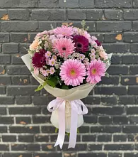Букет цветов из:  Герберы и Хризантемы в Литвиново