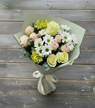 Букет цветов из:  Альстромерии, Розы и Хризантемы в Литвиново