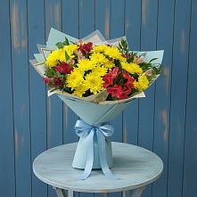Букет цветов из:  Альстромерии и Хризантемы в Литвиново